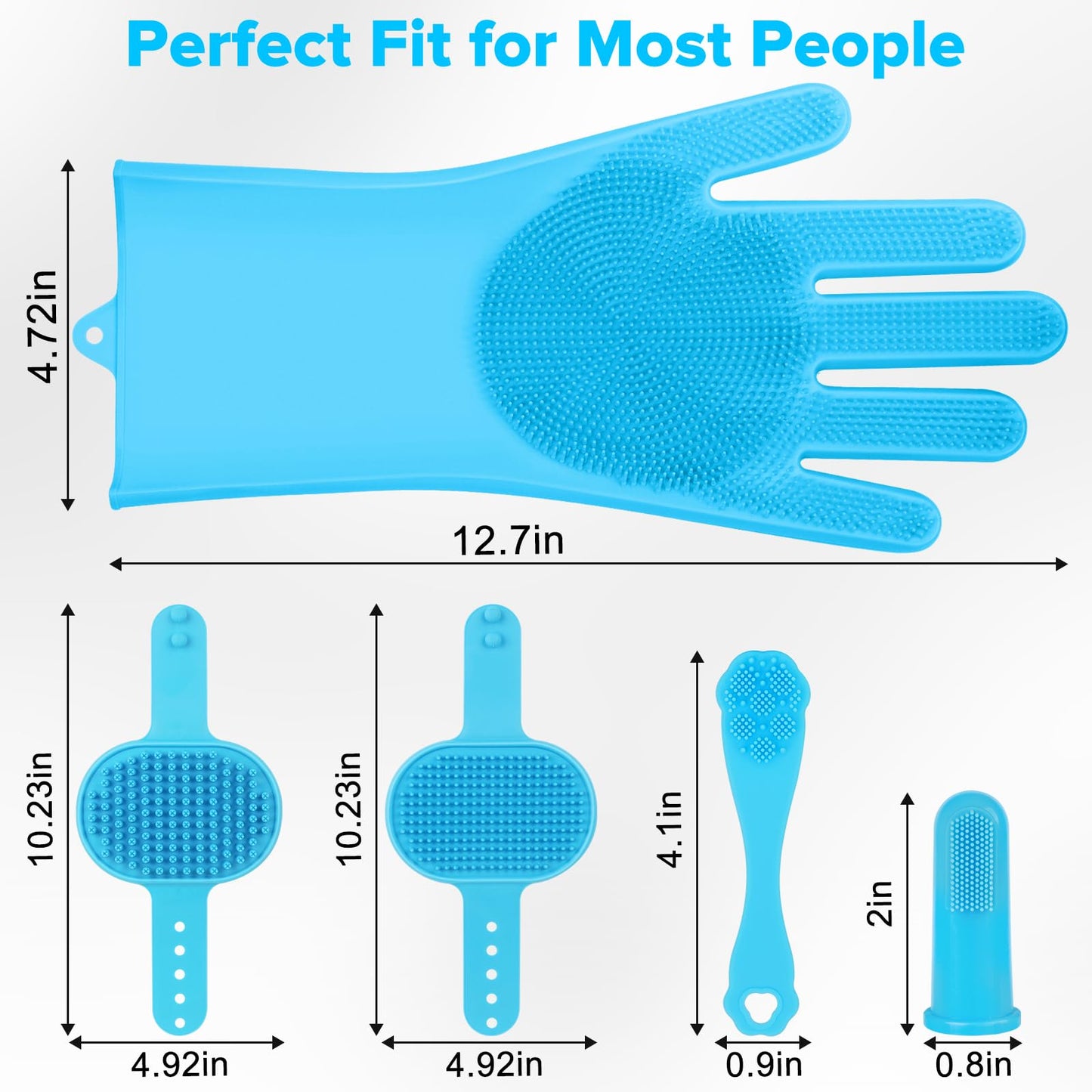 Premium Quality 6PCS Pet Grooming Kit with Pet Gloves for Grooming Dogs, Cats and Horses