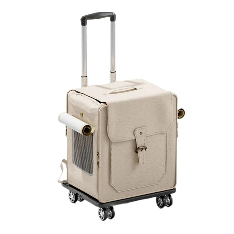 Portable Large Capacity Foldable Breathable Cat Bag Trolley Case