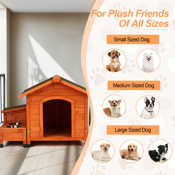 Green Asphalt Roof Golden Red Main Body Dog House