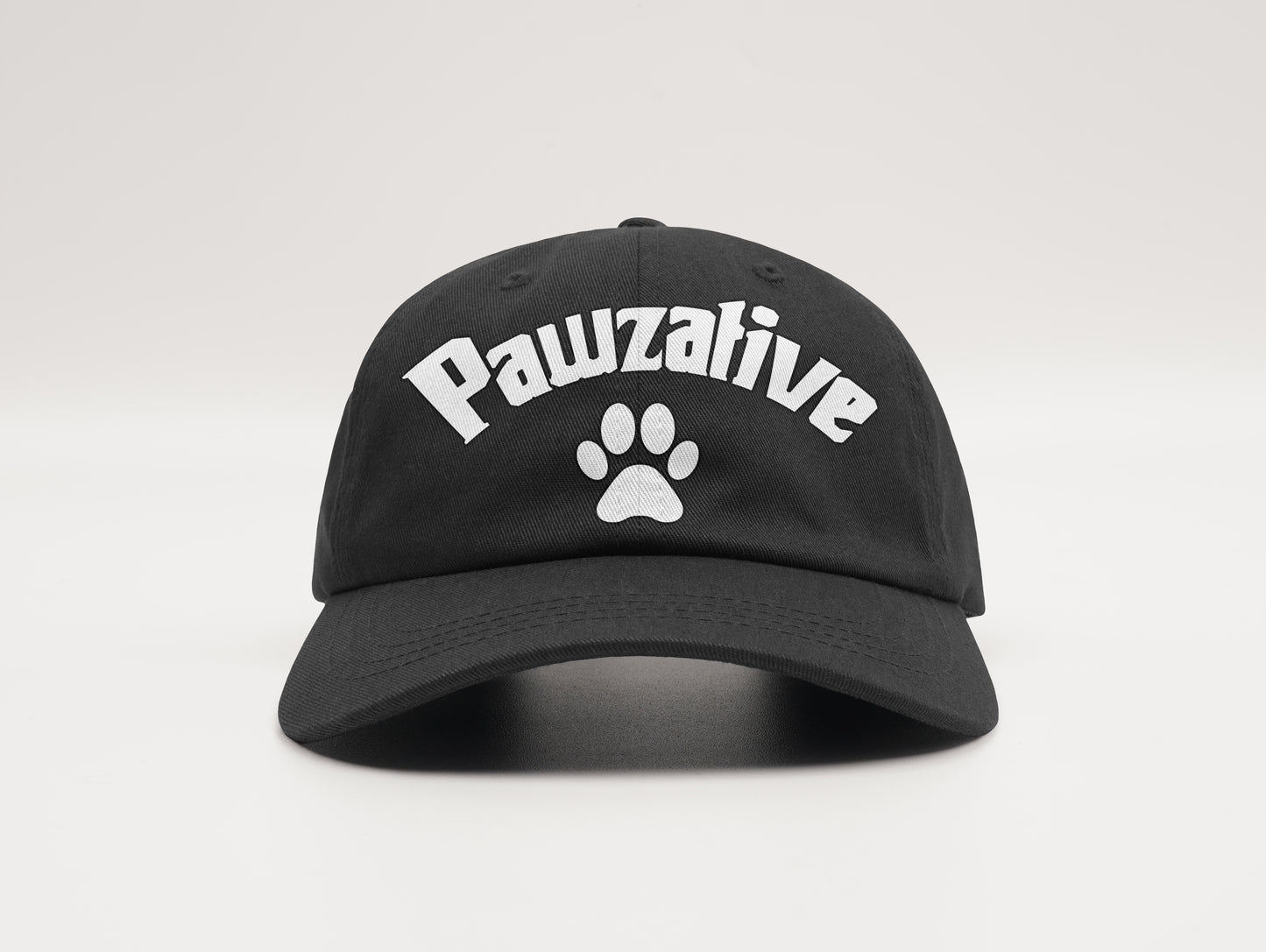 Adjustable Strap Paw Print Hat Pawzative Black Dog Paw Caps