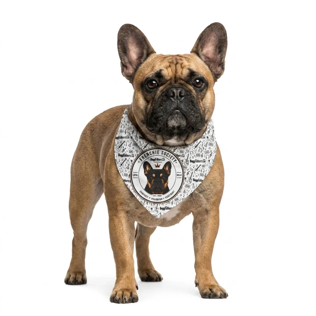 Frenchie Society Music Lover Clip-On Pet Bandana
