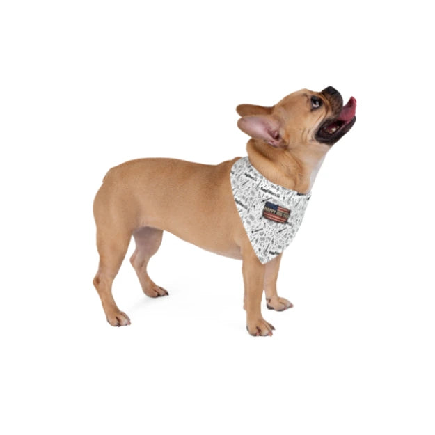 Happy Dog Dad Music Lover Clip-On Pet Bandana