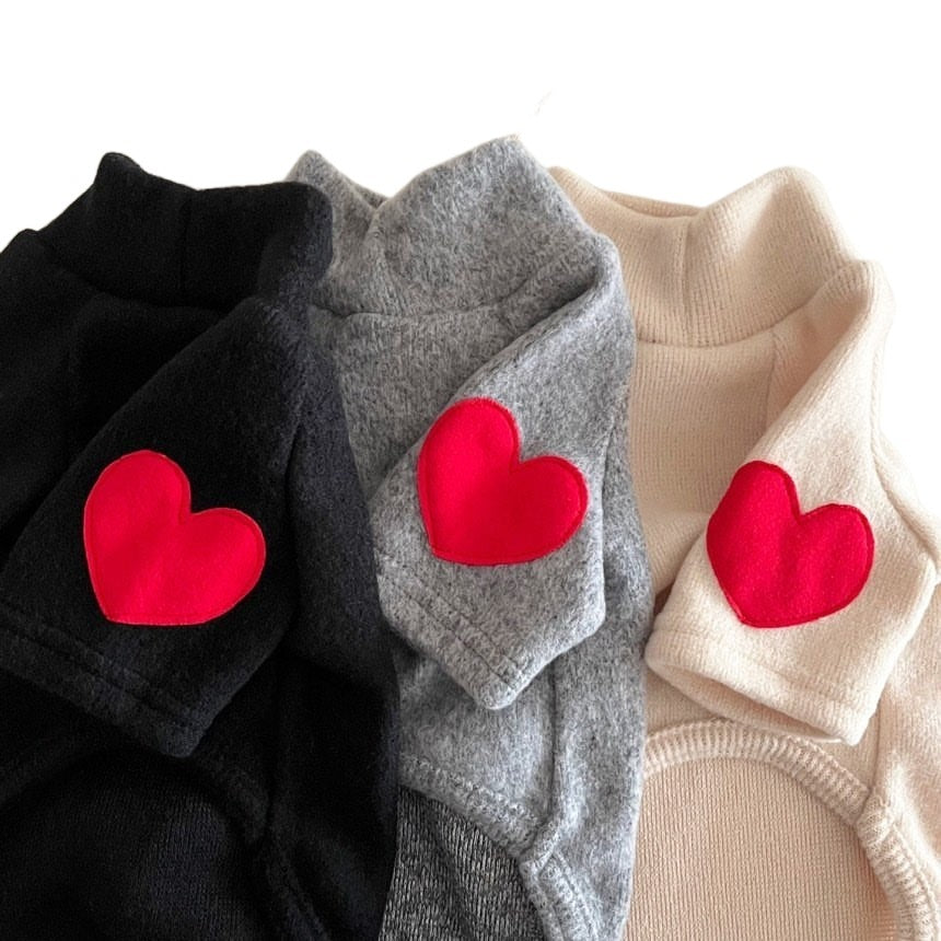 Autumn And Winter Fleece-lined Love Sweater Thick Warm Clothes