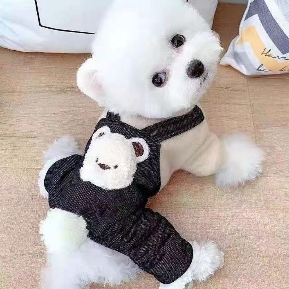 Dog Clothes Cotton-padded Coat Four-leg Fleece-lined