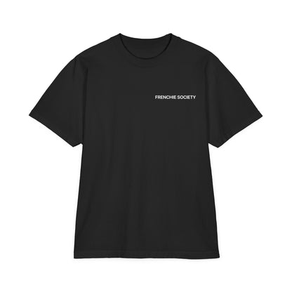 Frenchie Society Drop Shoulder Black T-Shirt Dog Tee