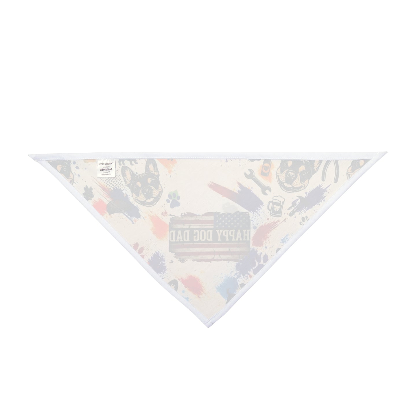 Happy Dog Dad Pet Bandana Doodle Pattern for Dogs