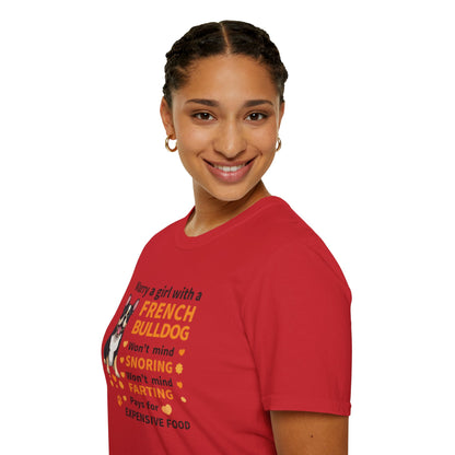 French Bulldog Lover T-Shirt — "Marry a girl with a French Bulldog" Funny Dog Owner Tee