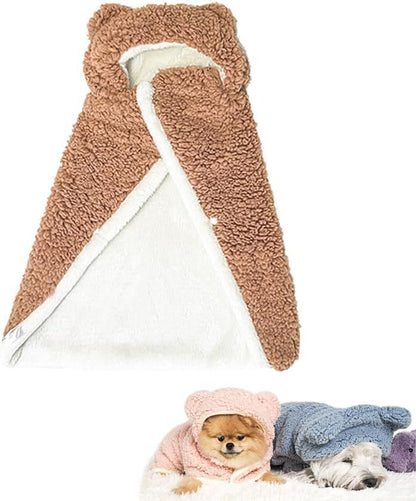 Skin Friendly and Double Layer Thick Lining Comfy Bear Blanket with Hood