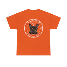 Frenchie Society T-Shirt — Blue & Orange Dog Lover Tee