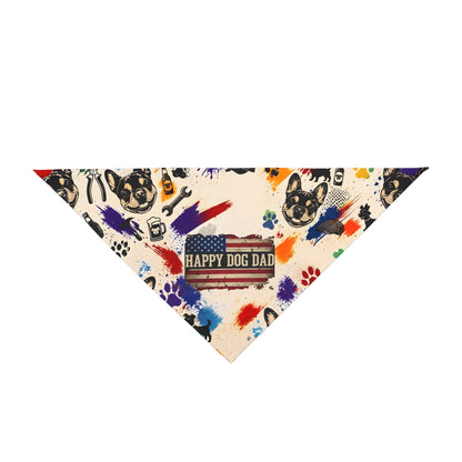 Happy Dog Dad Pet Bandana Doodle Pattern for Dogs