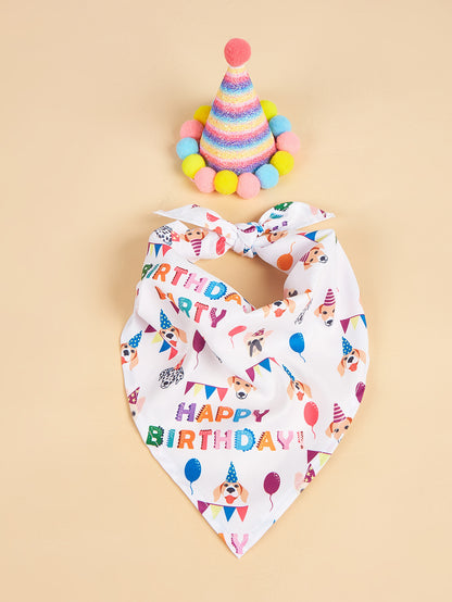 Creative Printing Dog Triangular Binder Birthday  Towel Accessories