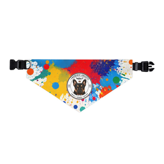 Frenchie Society Paint Splash Pet Bandana Collar XL