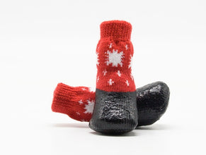 Pet waterproof red black warm socks