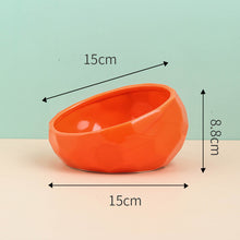 Pet Supplies Bowl Ceramic Oblique Mouth