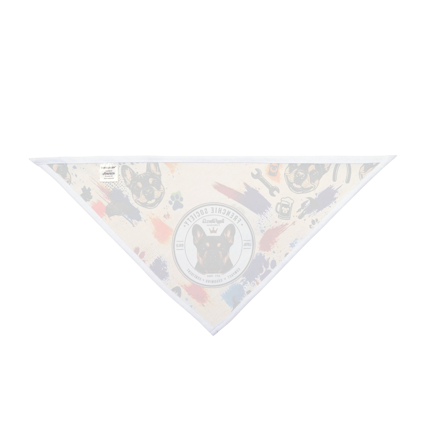Frenchie Society Pet's Bandana Doodle Pattern