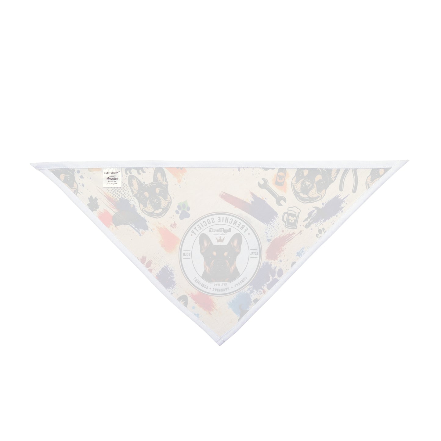 Frenchie Society Pet's Bandana Doodle Pattern