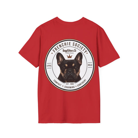 Frenchie Society T-Shirt — Red Minimalist Dog Lover Tee
