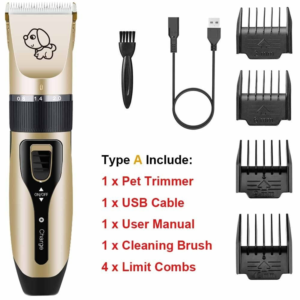 Pet Shaver With USB cable and 4 combs