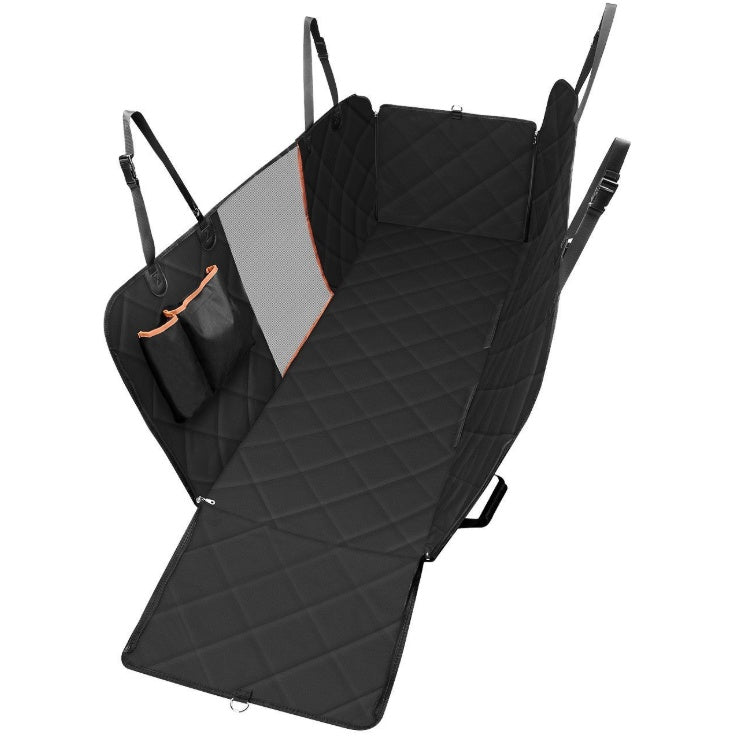 Car Back Seat Pet Mat With Zipper And Pocket For Travel