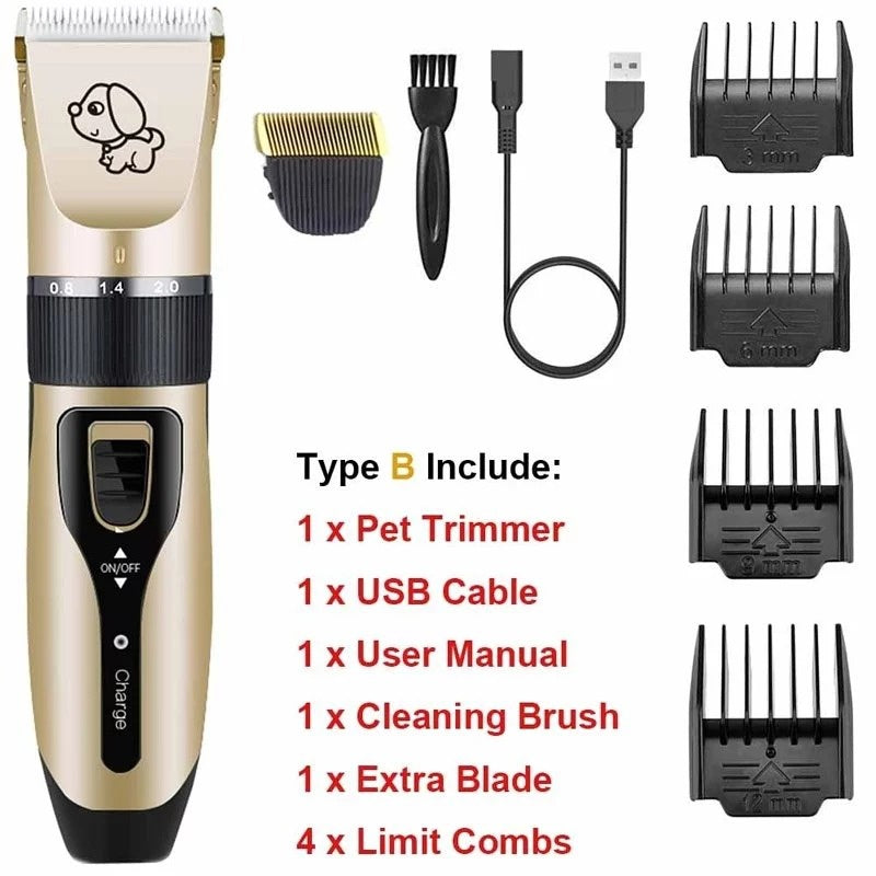 Pet Shaver With USB cable and 4 combs