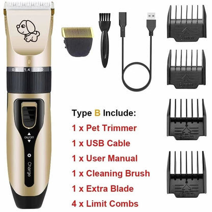 Pet Shaver With USB cable and 4 combs