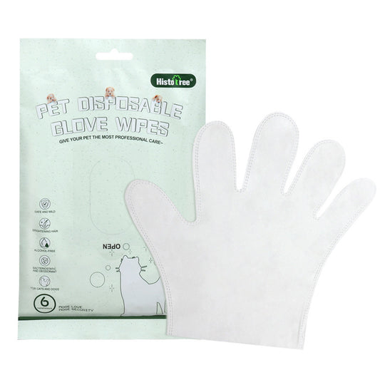 Premium Quality Disposable Cleaning Pet Glove Wipes - 6PCS Gentle Grooming Solution