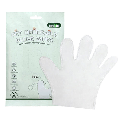 Pet Disposable Cleaning 6 Pieces Wet Tissue Gloves