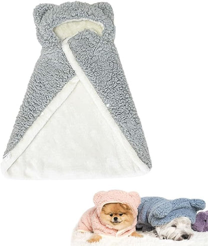 Skin Friendly and Double Layer Thick Lining Comfy Bear Blanket with Hood