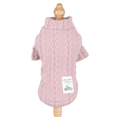 Pure color knitted autumn and winter dog sweater