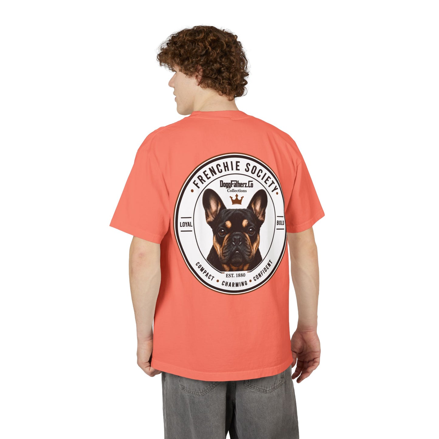 Frenchie Society Drop Shoulder T-Shirt Dog Tee