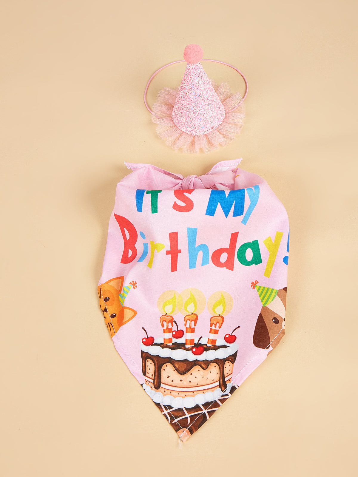Creative Printing Dog Triangular Binder Birthday  Towel Accessories