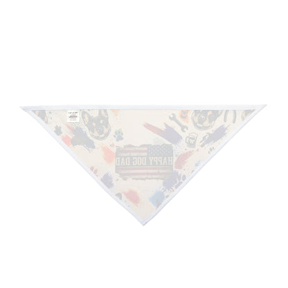 Happy Dog Dad Pet Bandana Doodle Pattern for Dogs