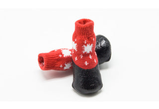 Pet waterproof red black warm socks