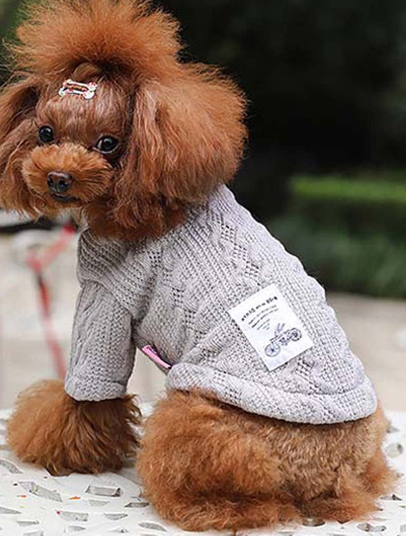 Pure color knitted autumn and winter dog sweater