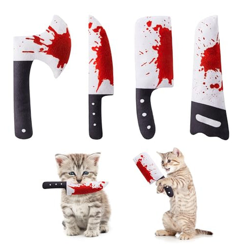 Horror Knife-Shaped Kitten Catnip Crinkly Sound Toys