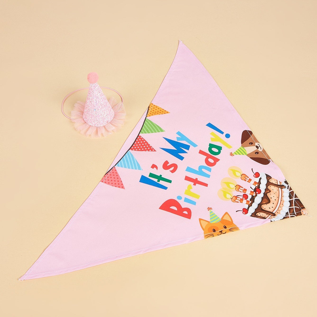 Creative Printing Dog Triangular Binder Birthday  Towel Accessories