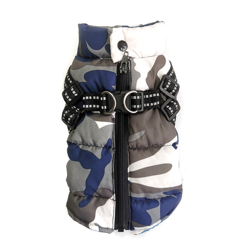 Pet Dog Jacket With Lace Up Winter Warm Costume