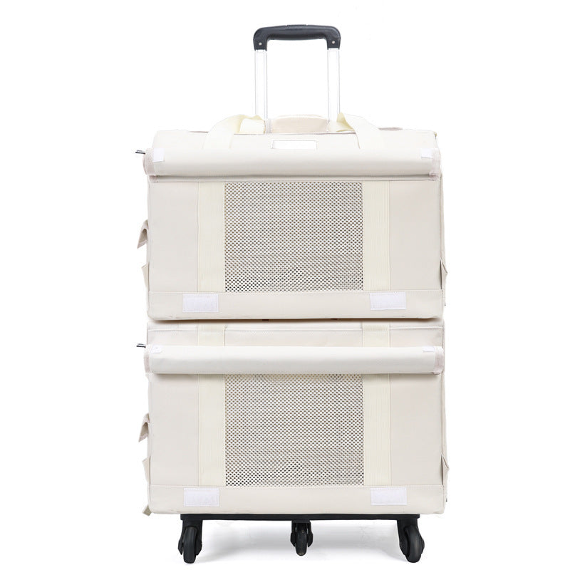 Portable Pet Trolley Double-deck Bag