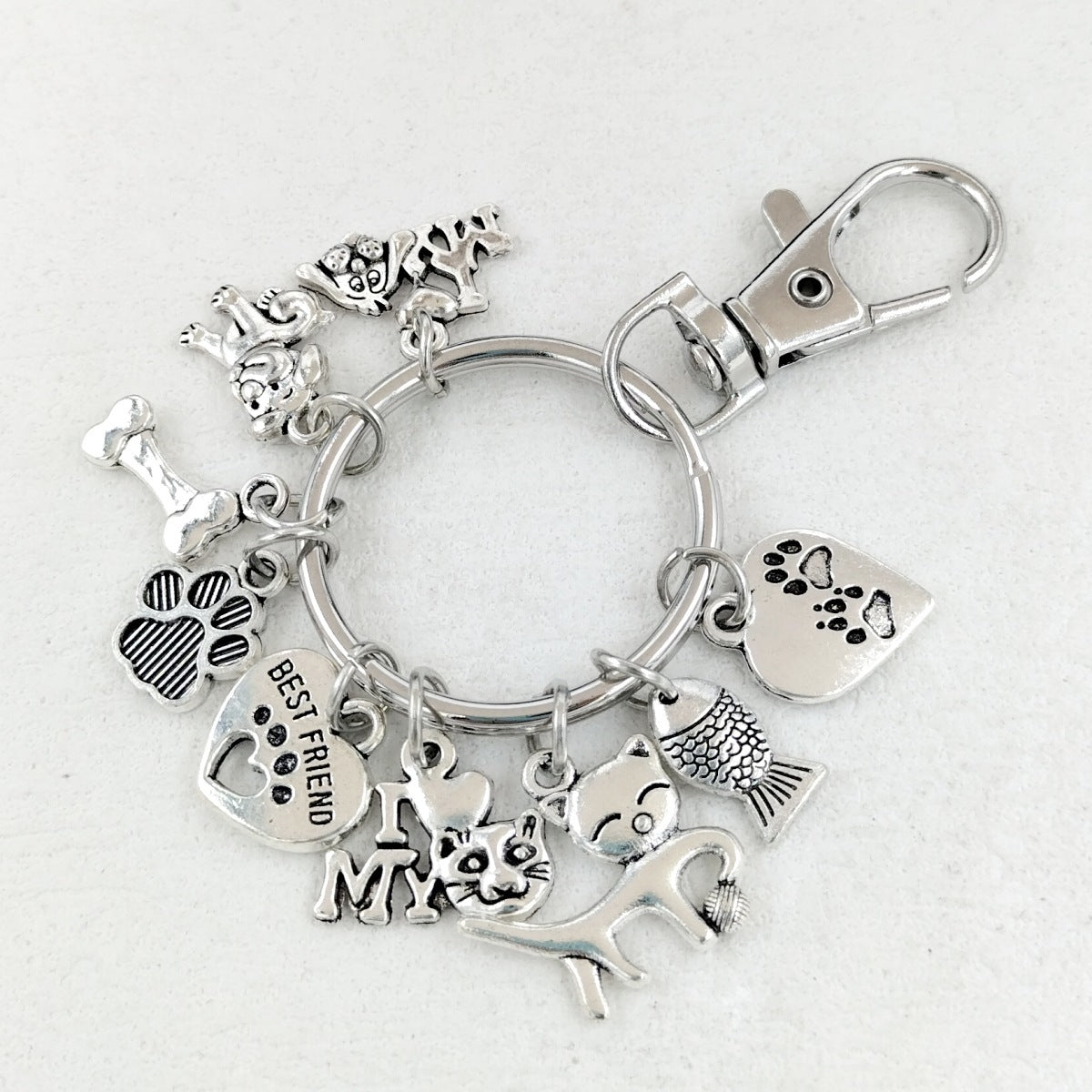 Footprints Dog's Paw Pet Key Ring