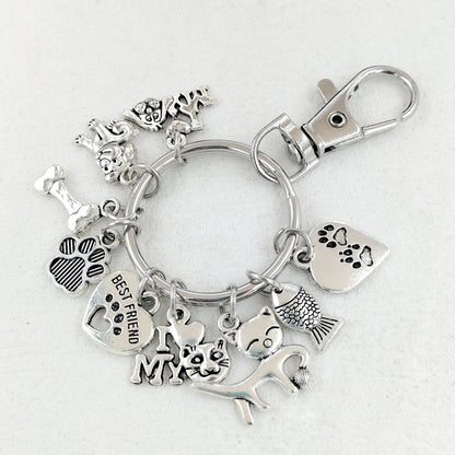 Footprints Dog's Paw Pet Key Ring