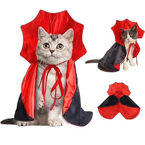 Halloween Pet Cape Costume – Vampire/Wizard/Witch Outfit