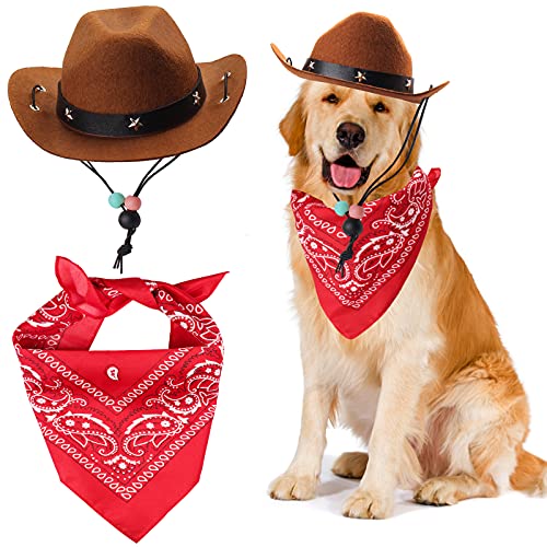 Durable and Lightweight Printed Head Bandana Cowboy Outfit for Dogs
