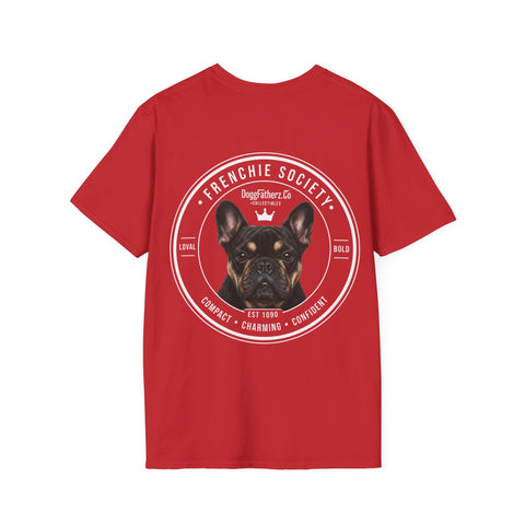 Frenchie Society T-Shirt — Red Minimalist Dog Lover Tee
