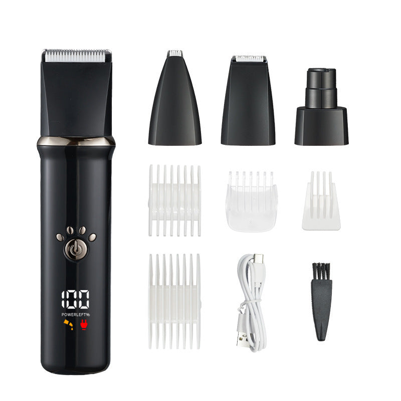 Electric Pet Shaver 4-in-1 Set Digital Display Washing Scissors