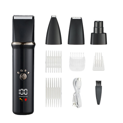 Electric Pet Shaver 4-in-1 Set Digital Display Washing Scissors