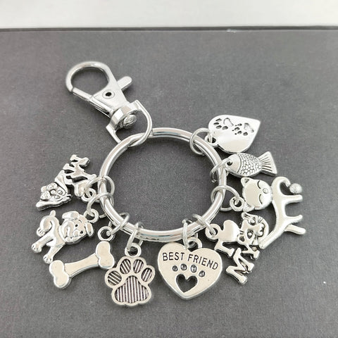Footprints Dog's Paw Pet Key Ring