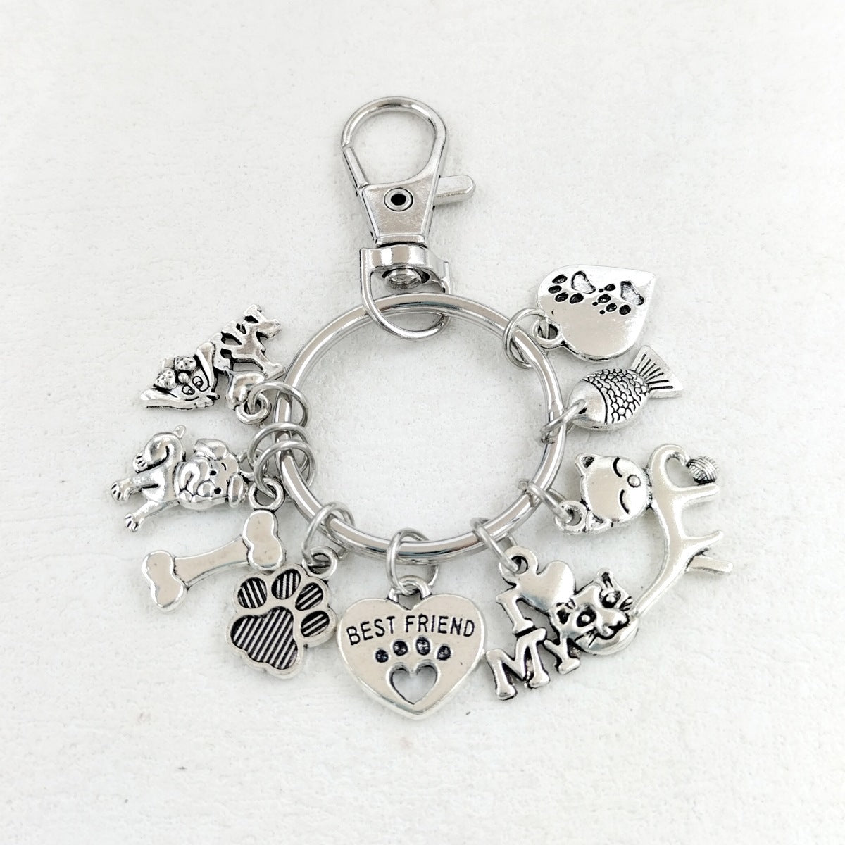 Footprints Dog's Paw Pet Key Ring