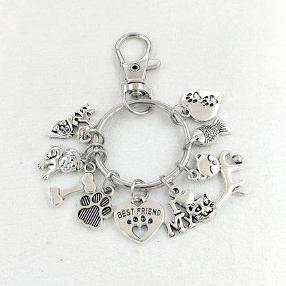 Footprints Dog's Paw Pet Key Ring
