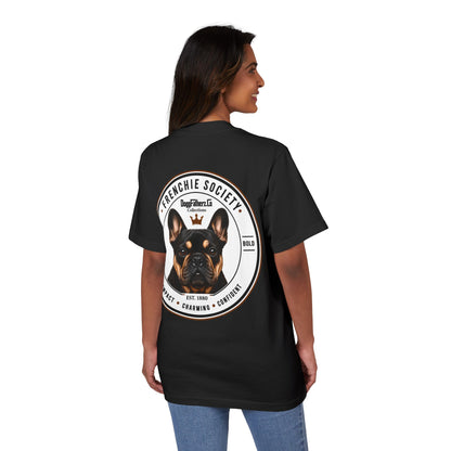 Frenchie Society Drop Shoulder Black T-Shirt Dog Tee