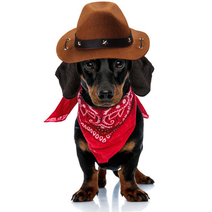 Durable and Lightweight Printed Head Bandana Cowboy Outfit for Dogs